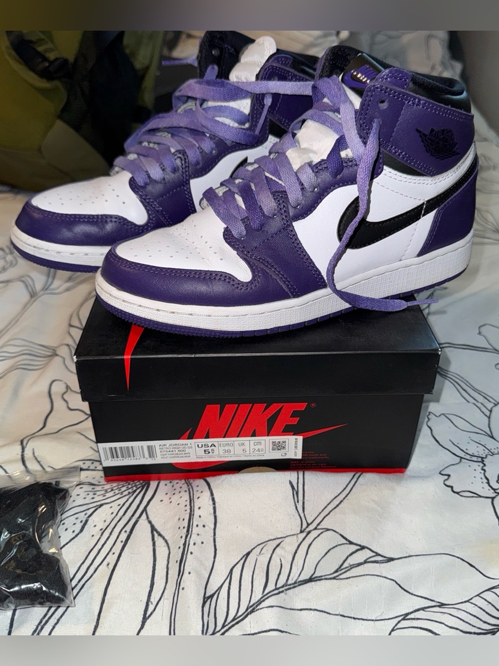 Nike Air Jordan 1 Retro High Purple Black Sneakers